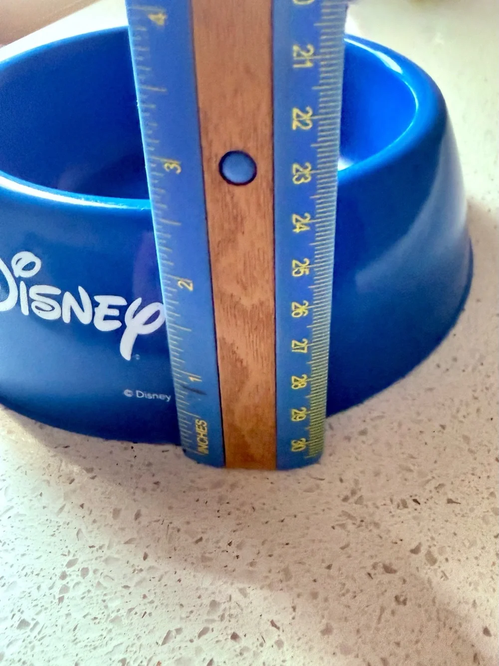 NWOT Disney Royal Blue Plastic Pet Bowl with White Logo